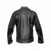 Men Studded Cropped Jacket Spike Jacket Punk Style Belt Leather Jacket